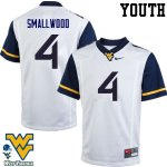 Youth West Virginia Mountaineers NCAA #4 Wendell Smallwood White Authentic Nike Stitched College Football Jersey TE15Y58XF